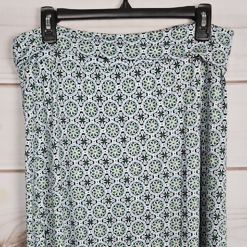 Max Studio Green And Blue Geometric Pattern Maxi Skirt - Size Large - Picture 3 of 10